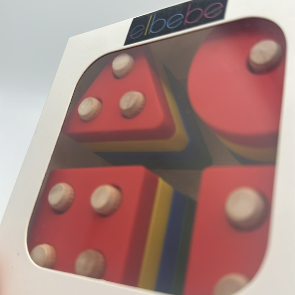 EL BEBE Primary Color Geometry Puzzle with Wooden Base, NIB - Picture 4 of 4